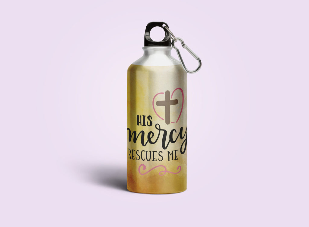 His mercy rescues me - Sipper Bottle - (Drink Up the Word of God) Christian Gift Sipper Bottles for Daily Inspiration
