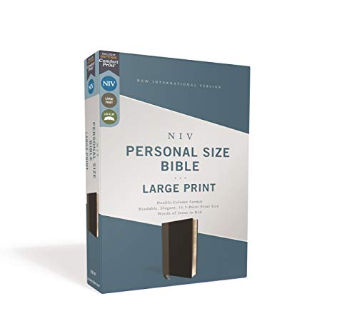 NIV, Personal Size Bible, Large Print, Leathersoft, Black, R