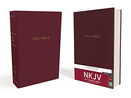 NKJV, Gift and Award Bible, Leather-Look, Burgundy, Red Letter, Comfort Print: Holy Bible, New King James Version
