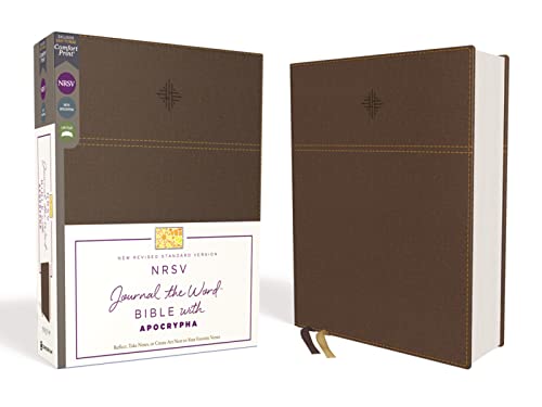 NRSV, Journal the Word Bible with Apocrypha, Leathersoft, Brown, Comfort Print: Reflect, Journal, or Create Art Next to Your Favorite Verses