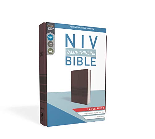 NIV, Value Thinline Bible, Large Print, Leathersoft, Burgund