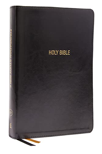 KJV, Foundation Study Bible, Large Print, Leathersoft, Black, Red Letter, Thumb Indexed, Comfort Print: Holy Bible, King James Version