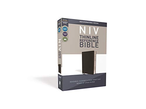 NIV, Thinline Reference Bible, Bonded Leather, Black, Red Letter Edition, Comfort Print: New International Version, Black, Bonded Leather, Thinline Reference, Comfort Print