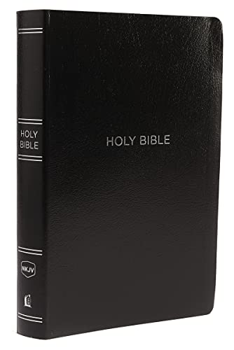 NKJV, Reference Bible, Center-Column Giant Print, Leather-Look, Black, Thumb Indexed, Red Letter, Comfort Print: Holy Bible, New King James Version