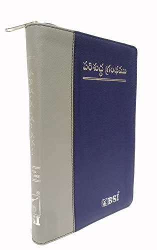 Holy Bible Telugu O.V. Deluxe Zip Silver Gilt Containing Old and New Testament BSI