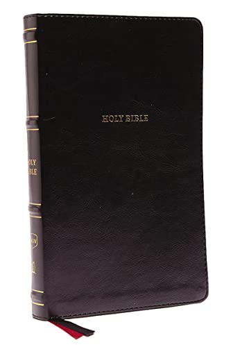 NKJV, Thinline Bible, Leathersoft, Black, Red Letter, Comfort Print: Holy Bible, New King James Version