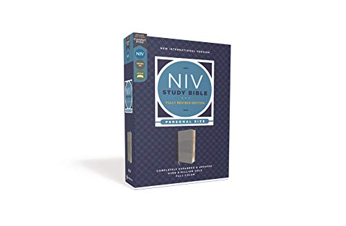 NIV Study Bible: New International Version, Navy / Blue Leathersoft, Personal Size, Red Letter, Comfort Print (NIV Study Bible, Fully Revised Edition)
