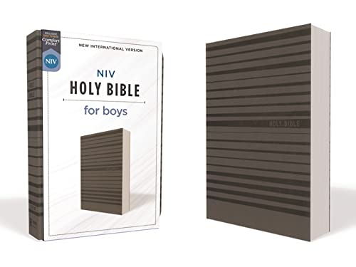 Holy Bible: New International Version for Boys, Charcoal Leathersoft, Comfort Print