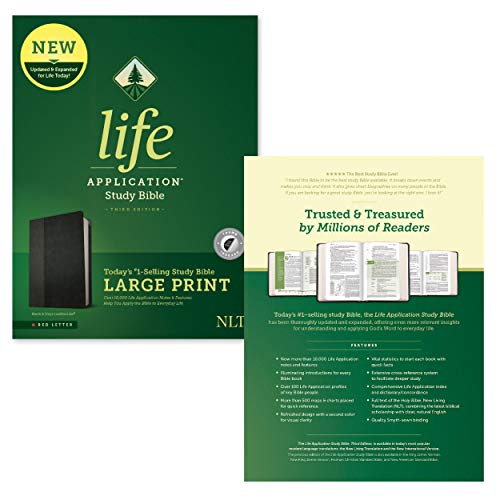 NLT Life Application Study Bible, Third Edition, Large Print (Leatherlike, Black/Onyx, Indexed): New Living Translation, Life Application Study Bible, Black/onyx, Leatherlike