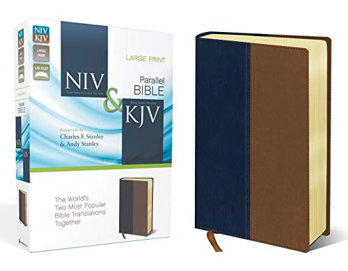 NIV, KJV, Parallel Bible, Large Print, Leathersoft, Pink/Bro