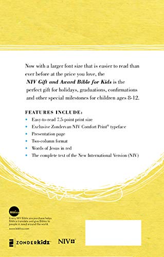 Holy Bible: New International Version, Gift and Award Bible for Kids, Blue Flexicover, Comfort Print