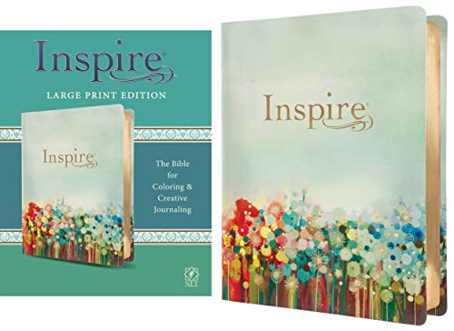 NLT Inspire Bible Large Print (LeatherLike, Multicolor): The Bible for Coloring & Creative Journaling