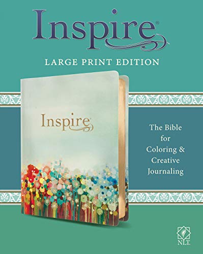 NLT Inspire Bible Large Print (LeatherLike, Multicolor): The Bible for Coloring & Creative Journaling