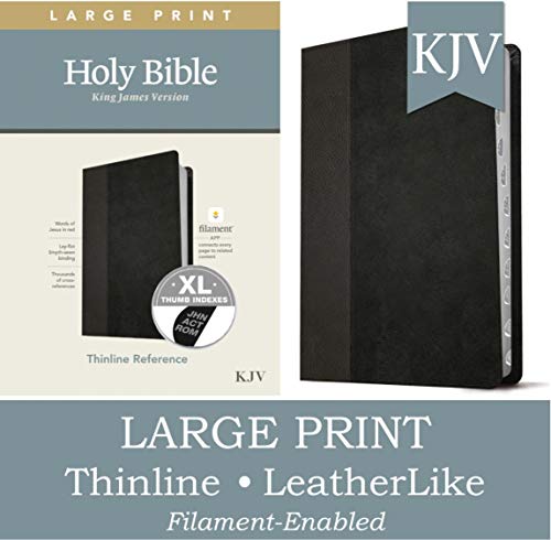 KJV Large Print Thinline Reference Bible, Filament Enabled E: King James Version, Black & Onyx Leatherlike, Filament Enabled: Thinline Reference