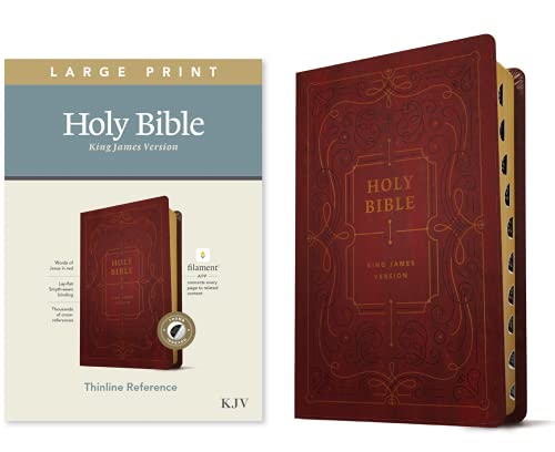 KJV Large Print Thinline Reference Bible, Filament Enabled E: King James Version, Ornate Burgundy Leatherlike, Thinline Reference, Filament Enabled