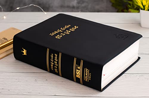 Lifeway Telugu Study Bible, Black PU Leather Touch Study Bible with QR Code, Study Notes with Maps, Charts & Illustrations, Easy to Carry Spiritual Devotions & Essays
