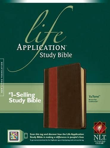 NLT Life Application Study Bible Tutone Brown/Tan, Indexed