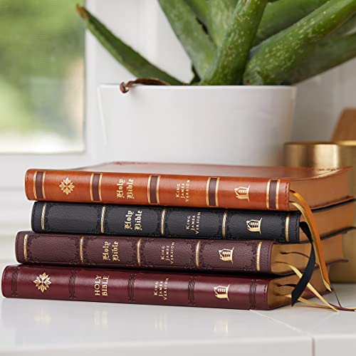 KJV, Thinline Bible, Large Print, Vintage Series, Leathersoft, Brown, Red Letter, Comfort Print: Holy Bible, King James Version