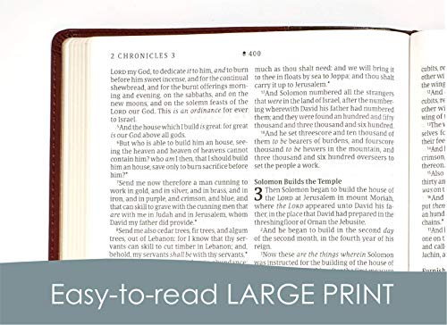 KJV Large Print Thinline Reference Bible, Filament Edition: King James Version, Brown, Genuine Leather, Filament Enabled: Thinline Reference