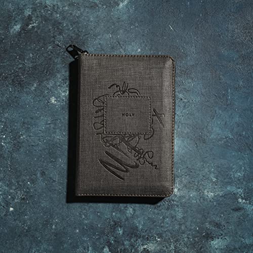 NLT Compact Zipper Bible, Filament Enabled Edition (Red Letter, Leatherlike, Charcoal Patch): New Living Translation, Filament Enabled Edition, Charcoal Patch, Leatherlike, With Zipper, Red Letter