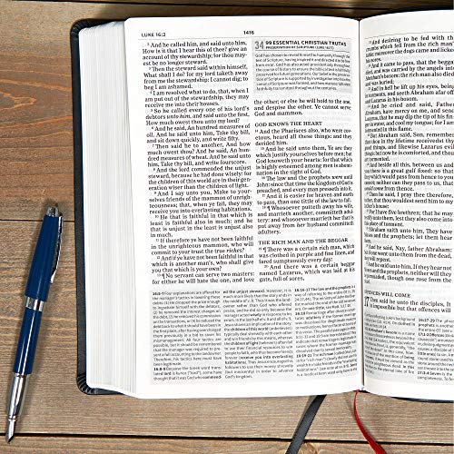 KJV Everyday Study Bible, Black LeatherTouch, Black Letter, Pure Cambridge Text, Study Notes and Comentary, Illustrations, Aricles, Charts, Easy-to-Carry, Easy-to-Read Bible MCM Type