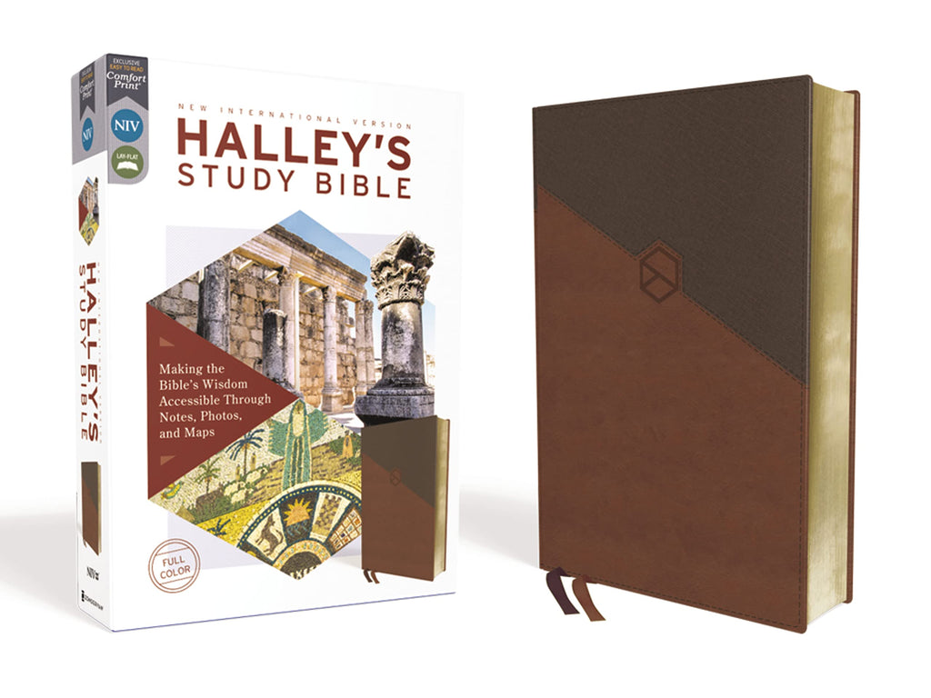 Halley's Study Bible: New International Version, Brown, Leathersoft, Comfort Print: Making the Bible's Wisdom Accessible Through Notes, Photos, and Maps Imitation Leather – Import, 3 March 2020