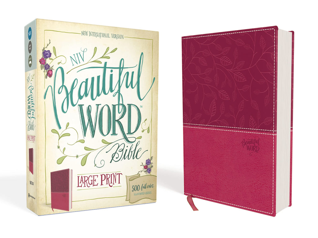 Beautiful Word Bible: New International Version, Cranberry, Leathersoft, Ribbon Marker: 500 Full-color Illustrated Verses Imitation Leather
