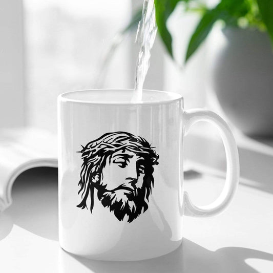 Jesus Christ Face Artwork Mug - Special Gift for Christian Friends