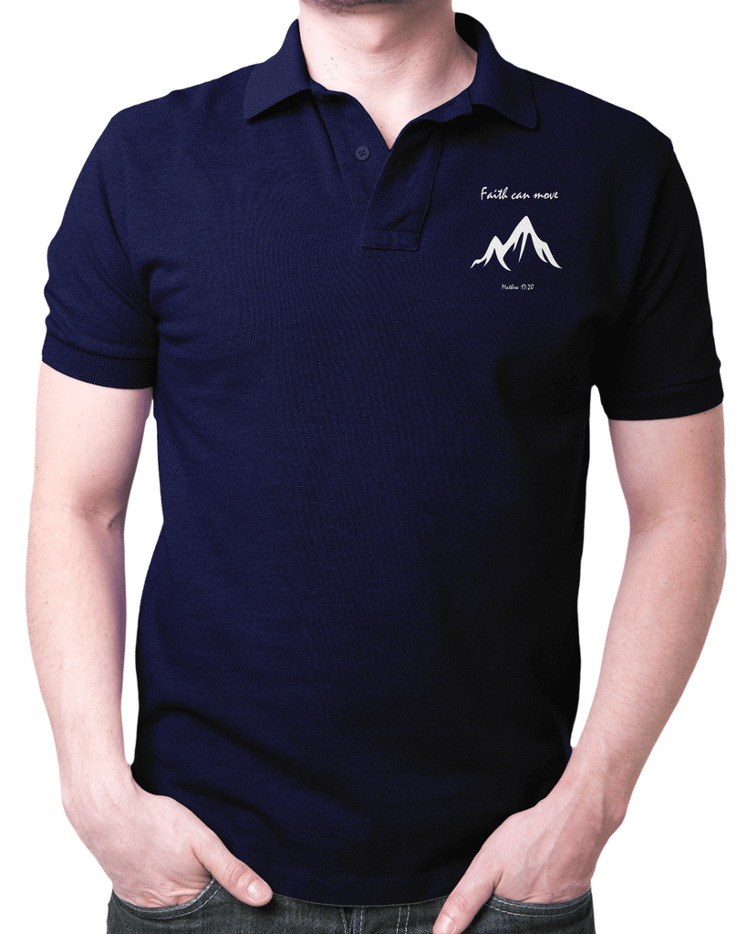 Faith can move - Polo T Shirt - Faith-Inspired Christian T-Shirts: Wear Your Beliefs with Pride