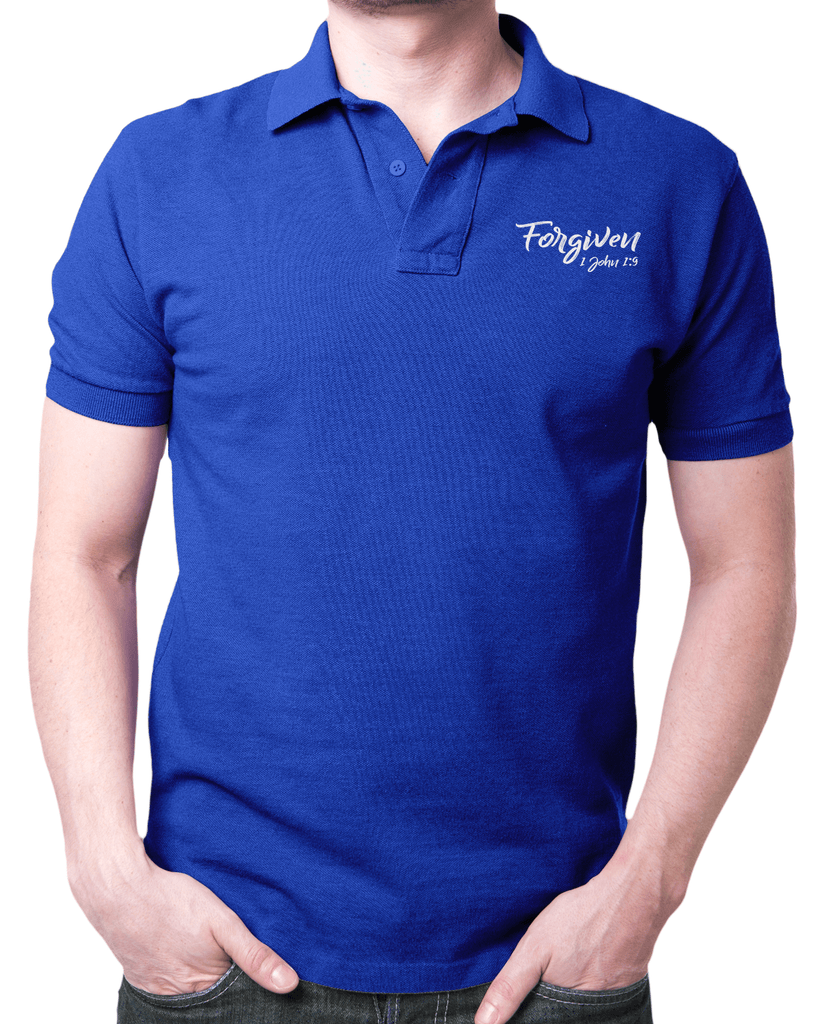 Forgiven - Polo T Shirt - Faith-Inspired Christian T-Shirts: Wear Your Beliefs with Pride