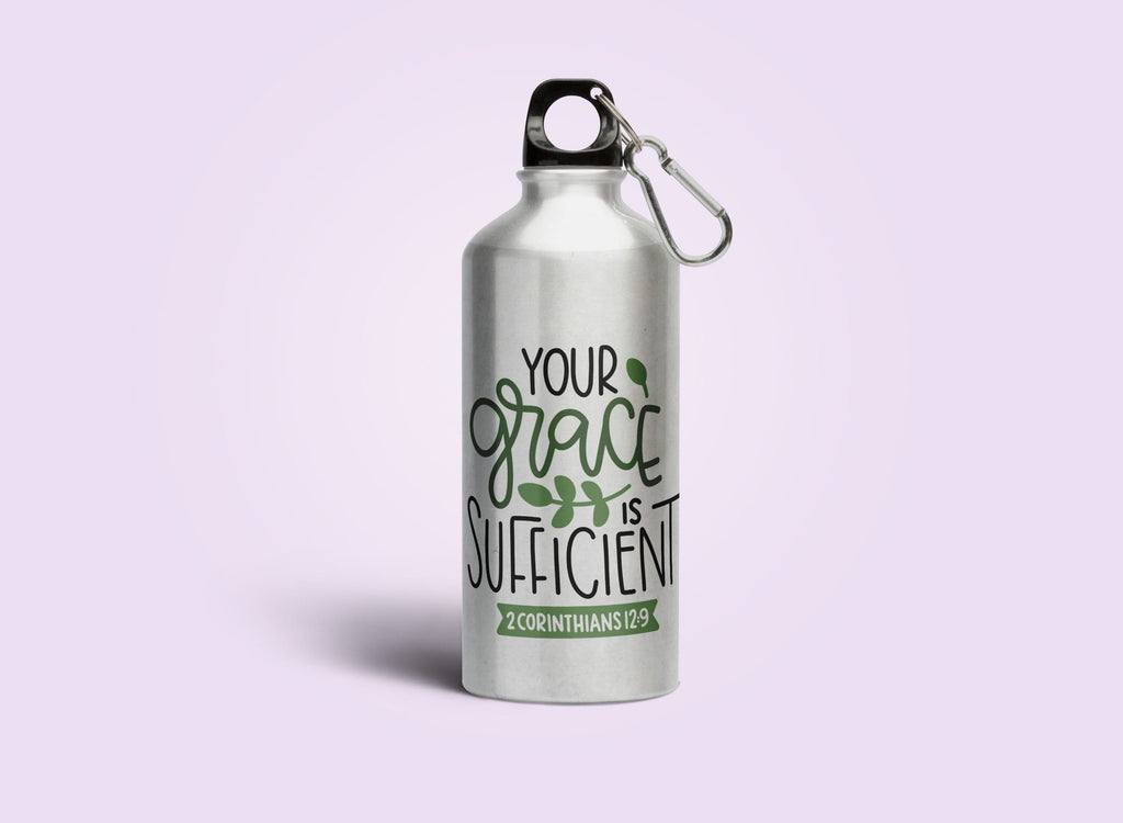 My grace is sufficient - Sipper Bottle - Sipper Bottle - Sipper Bottle - (Drink Up the Word of God) Christian Gift Sipper Bottles for Daily Inspiration