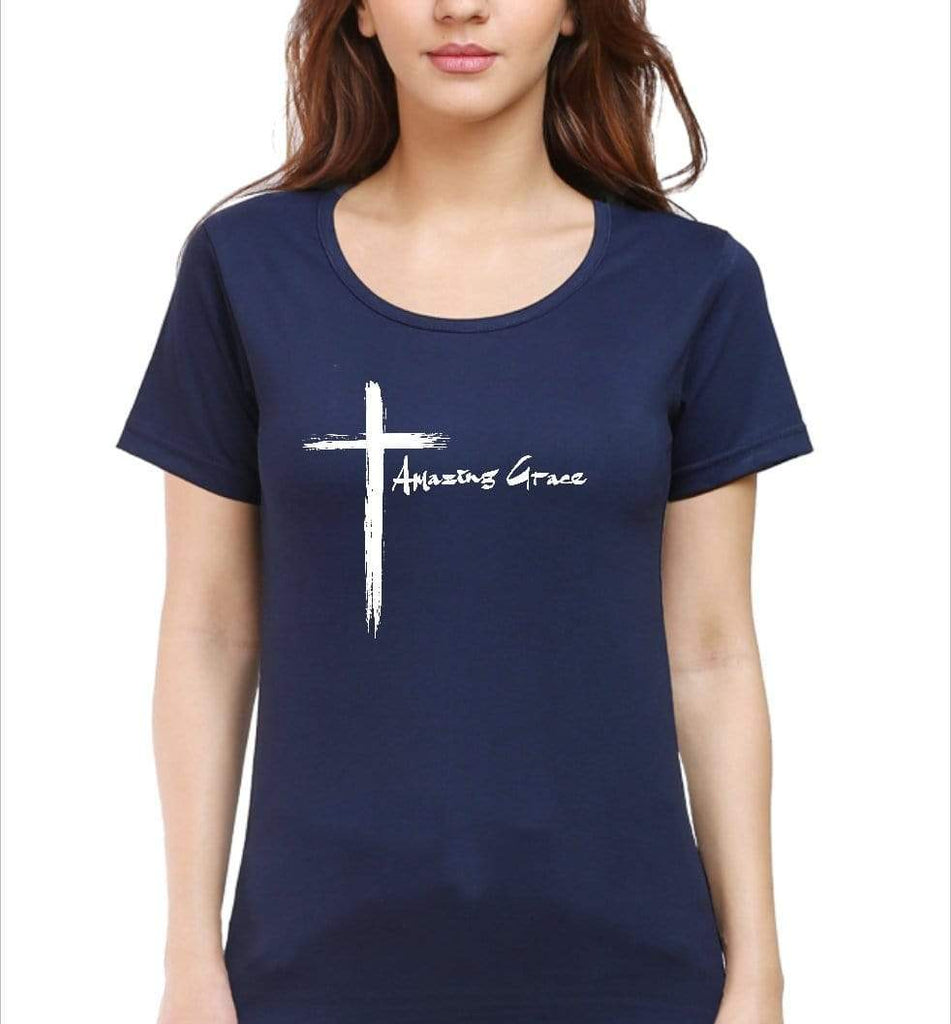 Amazing Grace Cross - Christian T-Shirts for Girls and Women | Faith-Inspired Clothing